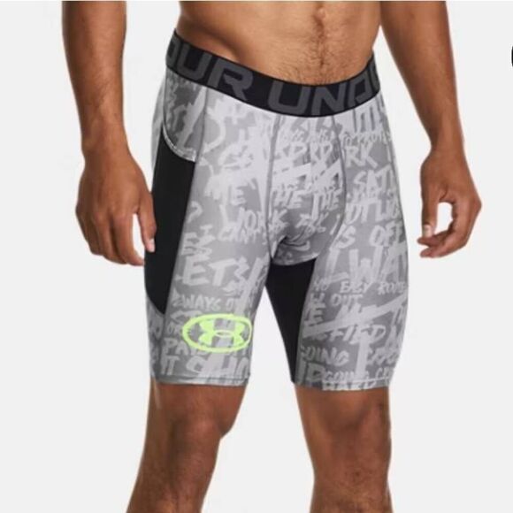 Under Armour Heat Gear Message Compression Shorts -B - Picture 2 of 6